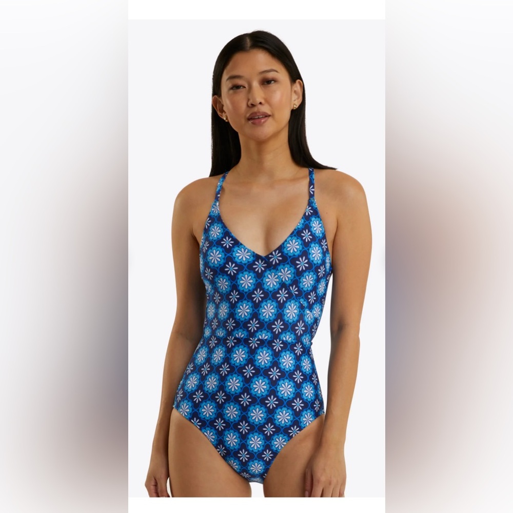 NWT Draper James Crossover One Piece Swimsuit Size L
